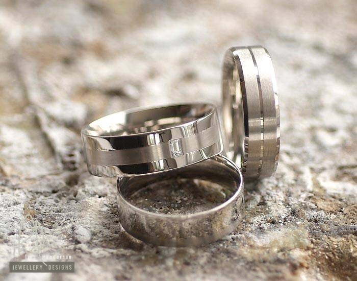 Different titanium wedding rings