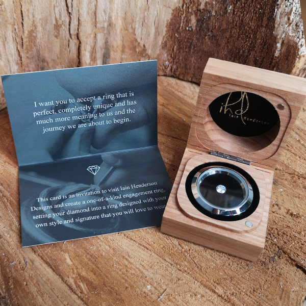 Propose With a Diamond wooden box and stone